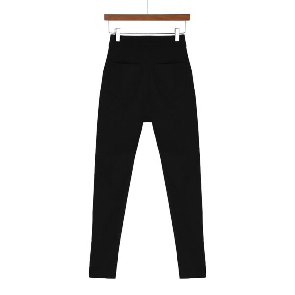 1PC moda talie înaltă Femei sexy Skinny Floral Aplica Jeans cu talie înaltă Stretch Pantaloni creion Femei Jeans - imagine 4