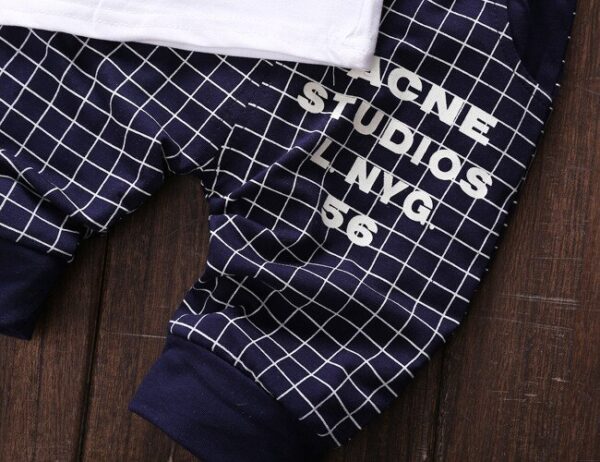 2020 Seturi de îmbrăcăminte pentru unisex de vară 2020 Bumbac cu mânecă scurtă ținute pentru copii Bebeluși Tricou cu stea + pantaloni carouri îmbrăcăminte pentru băieți - imagine 6