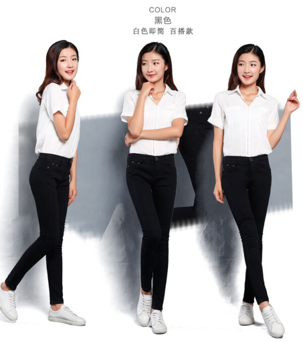 2019 Bumbac Culoare Bumbac Jeans pentru Femei Denim Creion Pantaloni Jeans Pantaloni Dame Pantaloni Denim Skinny White Femei Stretch Jeans Femei - imagine 3