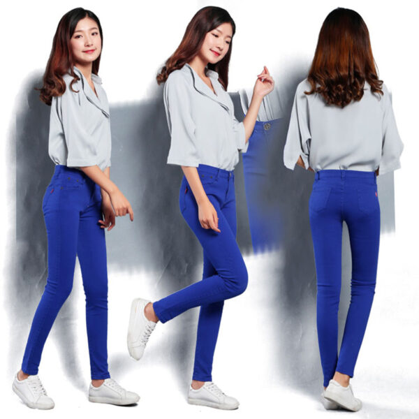 2019 Bumbac Culoare Bumbac Jeans pentru Femei Denim Creion Pantaloni Jeans Pantaloni Dame Pantaloni Denim Skinny White Femei Stretch Jeans Femei - imagine 5