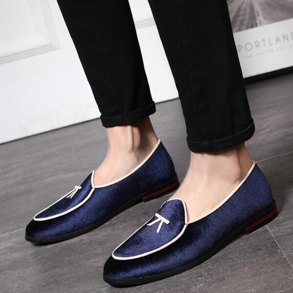 Încălțăminte moda din piele de catifea de mătase pentru bărbați 2019 pantofi designeri stil nou pentru bărbați pantofi formali, respirabil plat, pantofi cu glisare plus - imagine 3