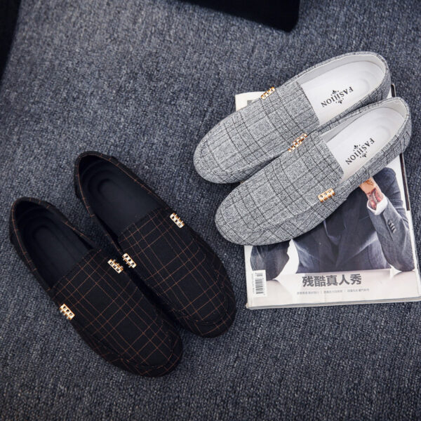 2019 Noua moda pantofi pentru bărbați de primăvară Canvas Bărbați pantofi pantofi confortabili din piele pentru bărbați Pisici decorațiuni metalice pantofi de conducere - imagine 4