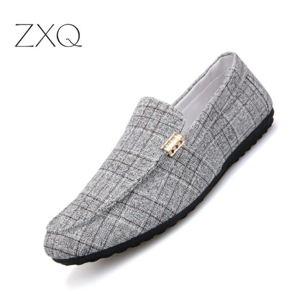 2019 Noua moda pantofi pentru bărbați de primăvară Canvas Bărbați pantofi pantofi confortabili din piele pentru bărbați Pisici decorațiuni metalice pantofi de conducere - imagine 6
