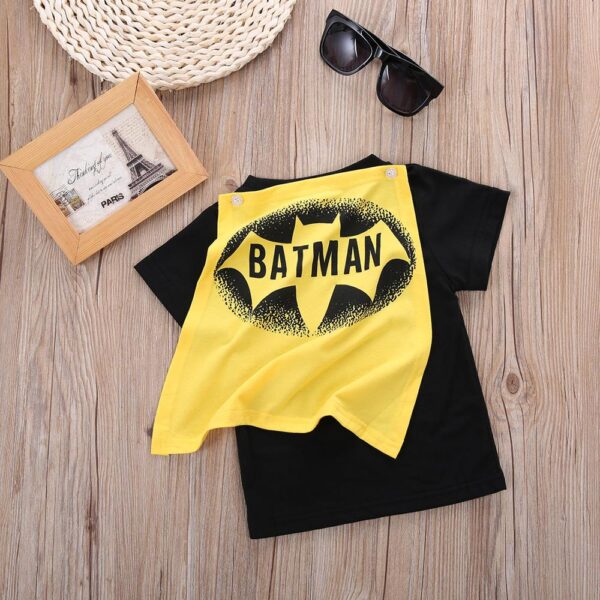 Tricou cu mânecă scurtă pentru copii pentru băieți cu pelerină pentru copii Superman Batman tricou de vară de desene animate Tee-topuri costume Cosplay - imagine 4