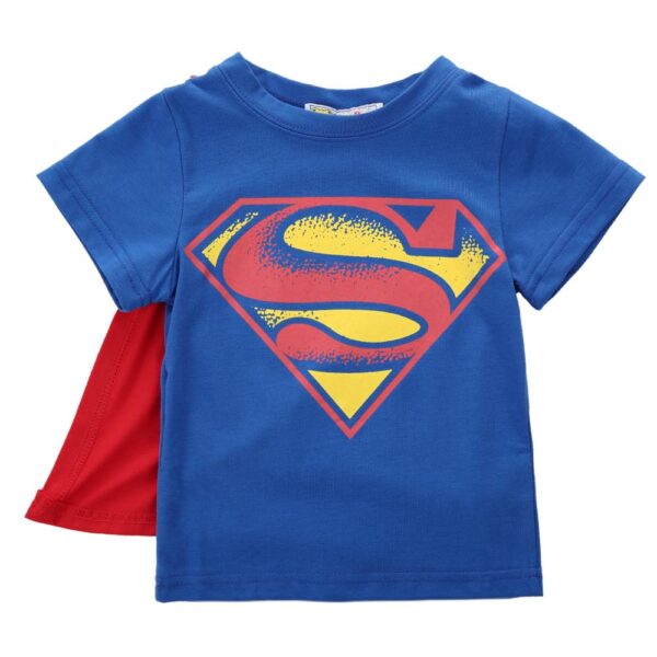 Tricou cu mânecă scurtă pentru copii pentru băieți cu pelerină pentru copii Superman Batman tricou de vară de desene animate Tee-topuri costume Cosplay
