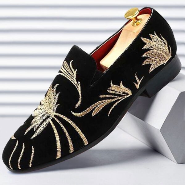 Pantofi de mireasa barbati stil european gentleman pantofi business clasici pantofi din piele mat pentru barbati Tiger pantofi casual din aur - imagine 6