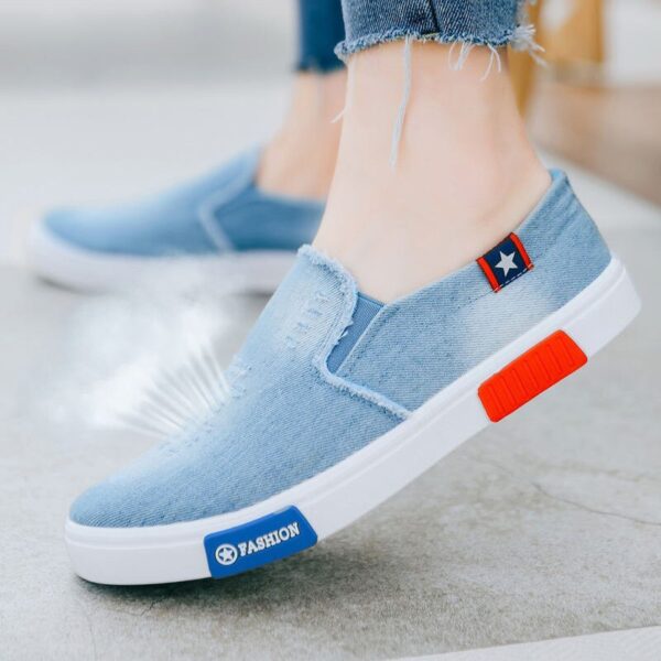 Modă 2019 Pânză Pantofi Solid Bărbați Denim Pantofi Pantaloni Casuali Bărbați Pantofi Pantofi Pantofi Pantofi Pantofi Transpiranți În Mocasini Chaussure Homme - imagine 3