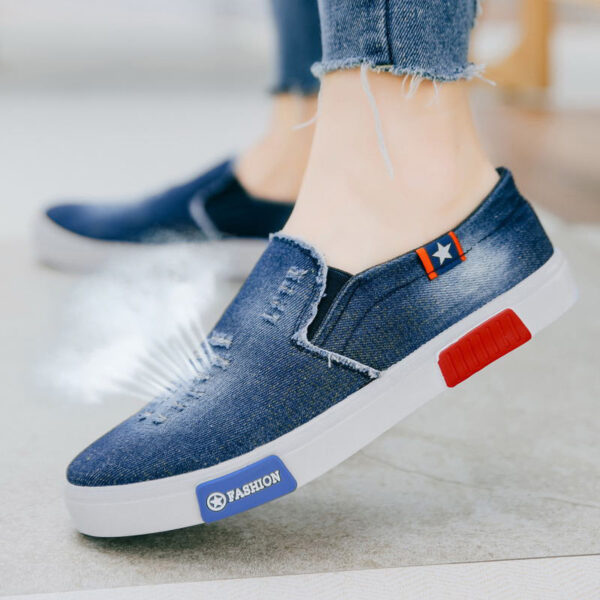 Modă 2019 Pânză Pantofi Solid Bărbați Denim Pantofi Pantaloni Casuali Bărbați Pantofi Pantofi Pantofi Pantofi Pantofi Transpiranți În Mocasini Chaussure Homme - imagine 4