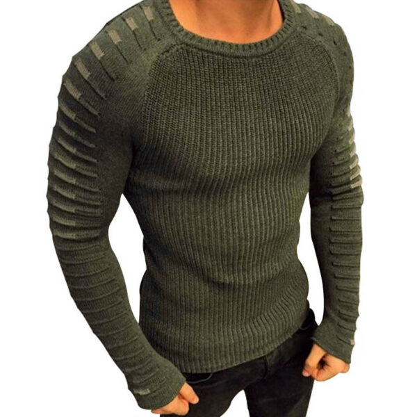 Pulover Laamei Toamnă Iarnă Bărbați 2019 Noua Sosire Pulover Casual Bărbați cu Mânecă Lungă Guler O-Gât Patchwork Tricou Solid Bărbați - imagine 2