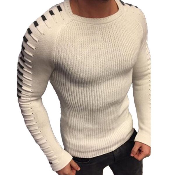 Pulover Laamei Toamnă Iarnă Bărbați 2019 Noua Sosire Pulover Casual Bărbați cu Mânecă Lungă Guler O-Gât Patchwork Tricou Solid Bărbați