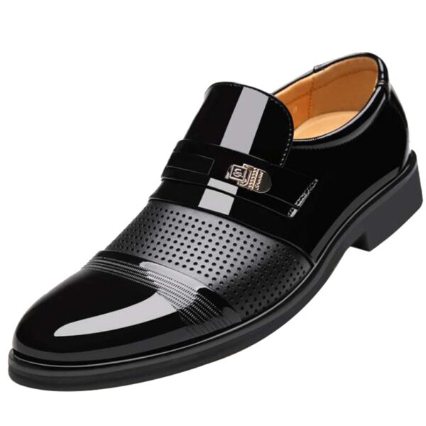Marcă de lux PU din piele moda bărbați rochii de afaceri pantofi cu vârf negru pantofi Oxford respirabil formale pantofi de nuntă - imagine 3