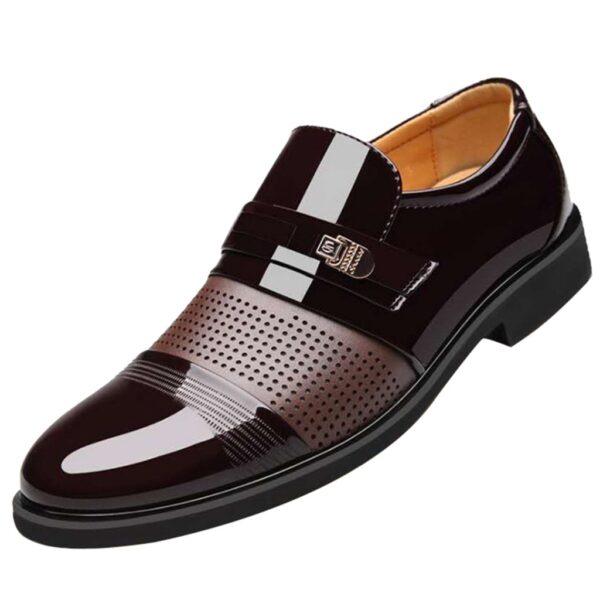 Marcă de lux PU din piele moda bărbați rochii de afaceri pantofi cu vârf negru pantofi Oxford respirabil formale pantofi de nuntă - imagine 4