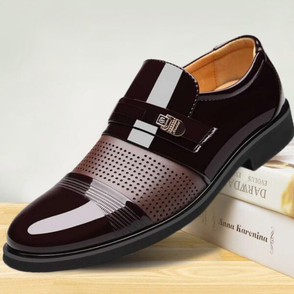Marcă de lux PU din piele moda bărbați rochii de afaceri pantofi cu vârf negru pantofi Oxford respirabil formale pantofi de nuntă
