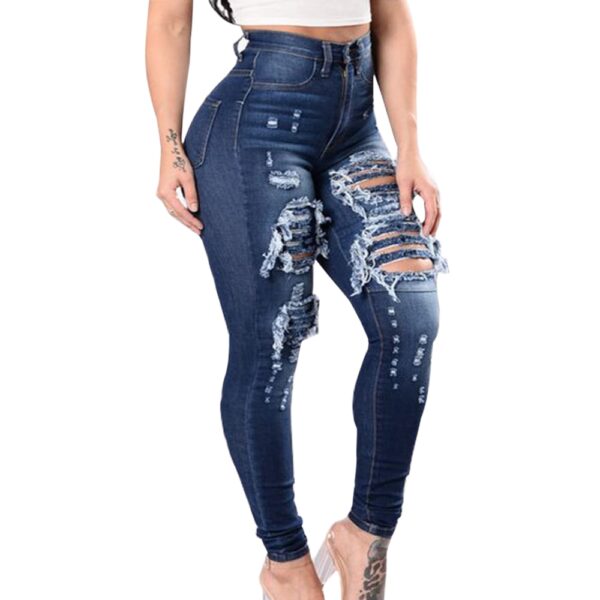 Puimentiua Fashion Casual Pantaloni denim din piele scurtă Femei cu pantaloni denim cu talie înaltă Femei Nou - imagine 3