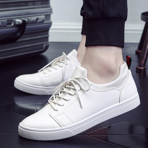 Hot Men White Sneakers Man Pantofi Casual Transpirabil din Piele Tenis Trainers Sport Bărbați Adidași Pantofi Frumosi Plimbare - imagine 5