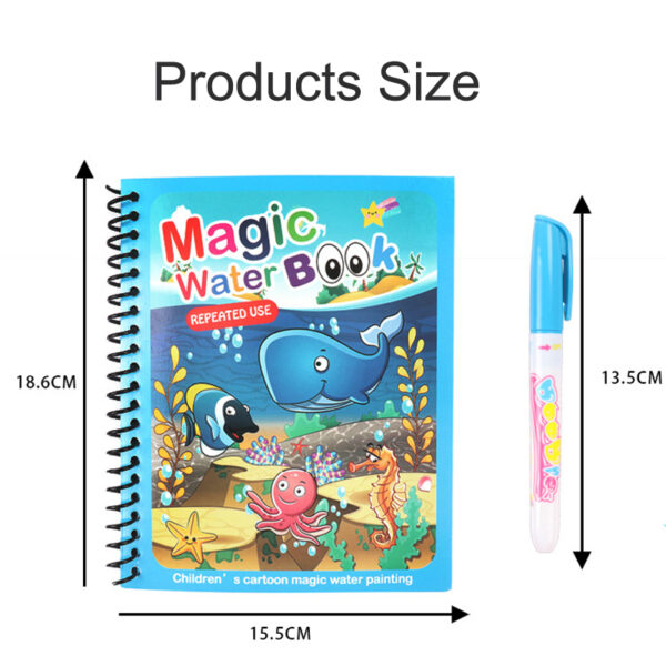Jucării Montessori pentru Copii: Caiet de Colorat Reutilizabil, Carte Magică de Desen cu Apă, Jucării de Pictură și Desen, Jucării Senzoriale pentru Educație Timpurie a Copiilor - imagine 4