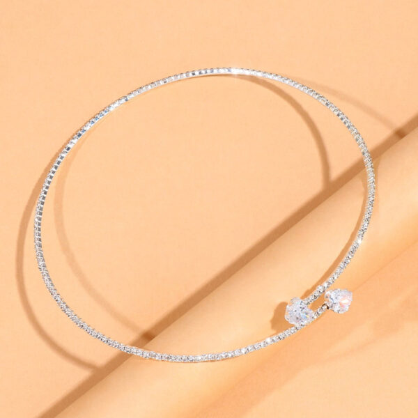 Colier Choker cu Inimă din Strasuri - Colier cu Bijuterii - imagine 3