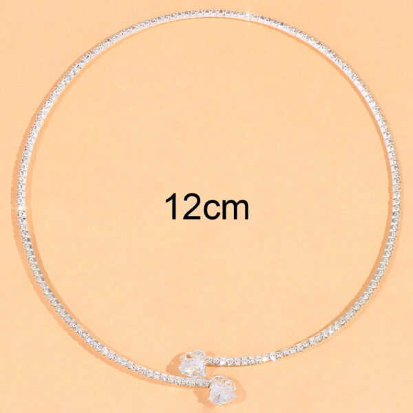 Colier Choker cu Inimă din Strasuri - Colier cu Bijuterii - imagine 5