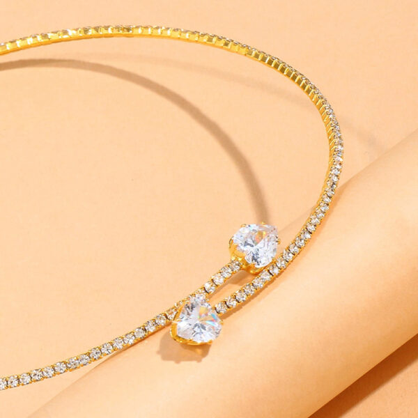 Colier Choker cu Inimă din Strasuri - Colier cu Bijuterii - imagine 6