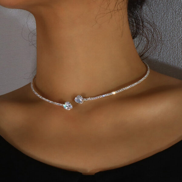 Colier Choker cu Inimă din Strasuri - Colier cu Bijuterii